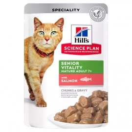 Hill's Science Plan Mature Adult Senior Vitality Salmon корм для пожилых кошек ЛОСОСЬ