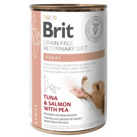 Brit Veterinary Diets Dog Grain Free Renal Tuna, Salmon & Pea консервы для собак с хронической почечной недостаточностью ТУНЕЦЬ, ЛОСОСЬ И ГОРОШОК