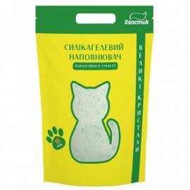 Хвостик Наполнитель силикагель крупный с зелеными гранулами