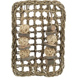 Trixie MAT WITH TOYS килимок з іграшками для гризунів та птахів, водорості/дерево/ротанг (61812)