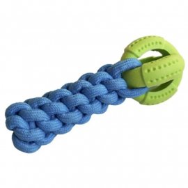 AnimAll GrizZzly игрушка для собак КРОССФИТ С МЯЧОМ, голубой/зеленый