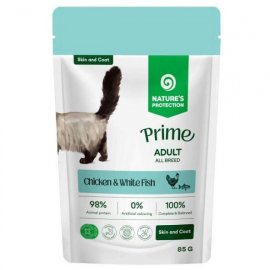 Natures Protection Prime Adult Skin&Coat Chicken & White Fish влажный корм для кожи и шерсти кошек КУРИЦА и БЕЛАЯ РЫБА