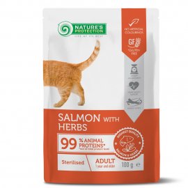 Nature’s Protection Sterilised Adult Cats Salmon & Herbs вологий корм для стерилізованих котів ЛОСОСЬ та ТРАВИ