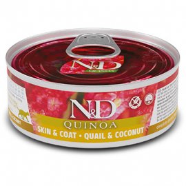 Farmina (Фармина) N&D Grain Free Quinoa Skin&Coat Adult вологий корм для кішок при харчовій алергії ПЕРЕПІЛКА, КІНОА, КОКОС