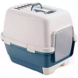 StefanPlast (СтефанПласт) CATHI CLEVER & SMART закрытый туалет для котов, сине-стальной