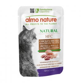 Almo Nature HFC NATURAL CHICKEN & DUCK консервы для кошек КУРИЦА и УТКА, пауч