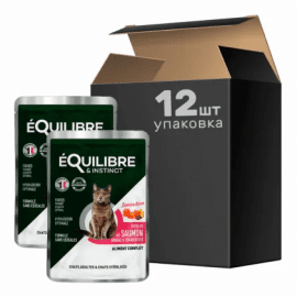 eQuilibre & Instinct SALMON PINEAPPLE & CRANBERRY консерви для стерилізованих котів, шматочки в соусі ЛОСОСЬ З АНАНАСОМ І ЖУРАВЛИНОЮ