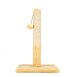 Пухнастики Дряпка-стовпчик на підставці для котів, сизаль, бежевий