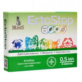 Modes EctoStop капли на холку от блох, клещей и гельминтов для собак