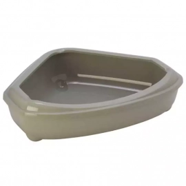 Moderna КОЗІ кутовий туалет з бортиком для котів, тепло-сірий