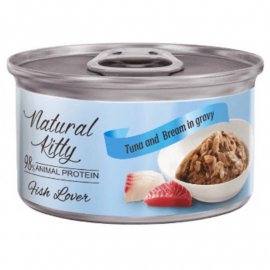 Natural Kitty Meat Lover Tuna And Bream In Gravy влажный корм для кошек, филе в соусе, ДИКИЙ ТУНЕЦ И ЛЕЩ