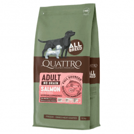 Quattro Adult All Breed Sensitive Salmon сухий беззерновий корм для собак усіх порід із чутливим травленням ЛОСОСЬ