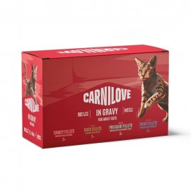Carnilove Gravy Multipack влажный корм для кошек, филе в соусе 4 вкуса