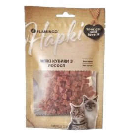 Flamingo Лакомство для кошек МЯГКИЕ КУБИКИ ИЗ ЛОСОСЯ