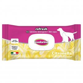 Inodorina Refresh Citronella влажные салфетки с цитронеллой для собак и кошек