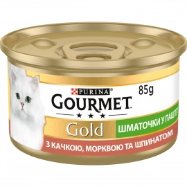 Gourmet Gold (Гурме Голд) кусочки в паштете с уткой, морковью и шпинатом