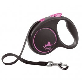 Flexi BLACK DESIGN повідець-рулетка для собак СТРІЧКА, рожевий