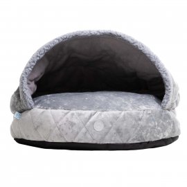 Harley & Cho COVER PLUSH GREY лежак с капюшоном для собак, серый