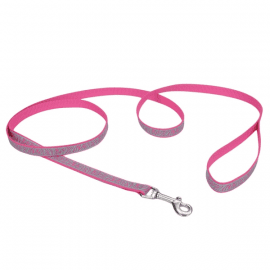 Coastal (Костал) Lazer Brite Reflective Leash светоотражающий поводок для собак, РОЗОВАЯ ЗЕБРА