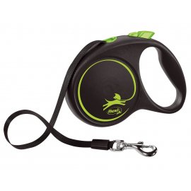 Flexi BLACK DESIGN поводок-рулетка для собак ЛЕНТА, зеленый