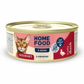 Home Food Gourmet Duck Jelly вологий корм для вибагливих котів, шматочки в желе КАЧКА