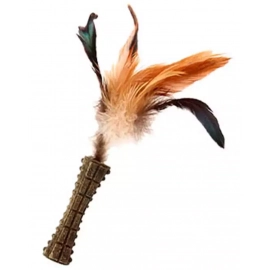 GiGwi (Гигви) Catnip СПРЕСОВАННАЯ КОШАЧЬЯ МЯТА игрушка для котов с пером, 8 см