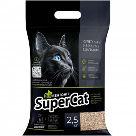 Supercat Биобентонит растительный комкующий наполнитель для кошачьих туалетов