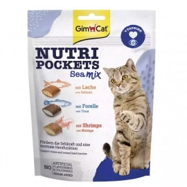 Gimcat NUTRI POCKETS SEA MIX лакомство для кошек МОРСКОЙ МИКС
