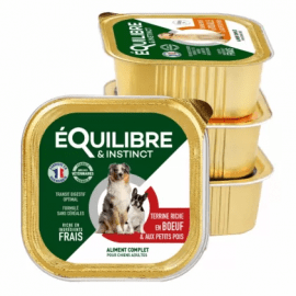eQuilibre & Instinct BEEF & PEA консерви для дорослих собак, паштет ЯЛОВИЧИНА ТА ЗЕЛЕНИЙ ГОРОШОК