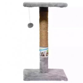Пухнастики кігтеточка з полицею для кішок, сірий