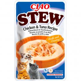 Inaba Cat Ciao Stew Chicken with Tuna вологий корм для котів вершкове рагу КУРКА з ТУНЦЕМ