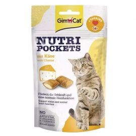 Gimcat NUTRI POCKETS CHEESE AND TAURINE (CЫР И ТАУРИН ПОДУШЕЧКИ) лакомство для кошек