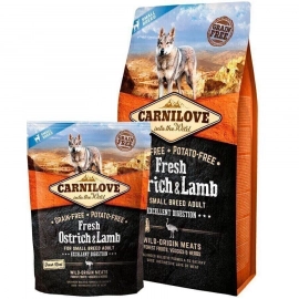 Carnilove FRESH OSTRICH & LAMB SMALL BREED корм для собак малых пород СТРАУС и ЯГНЕНОК Carnilove FRESH OSTRICH & LAMB SMALL BREED корм для собак малых пород СТРАУС и ЯГНЕНОК