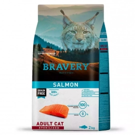 Bravery (Бравери) Adult Cat Sterilized Salmon сухой беззерновой корм для взрослых стерилизованных кошек ЛОСОСЬ