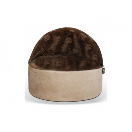 K&H Kitty Hooded будиночок-лежак що самозігрівається для котів шоколадно-коричневий