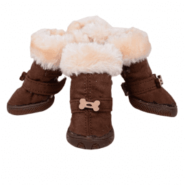 Ruispet утепленные ботинки для собак малых пород, коричневый