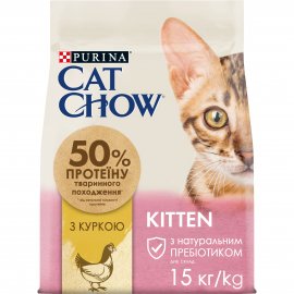 Cat Chow (Кет Чау) Kitten (Кітті) Корм для кошенят з куркою 15 кг Cat Chow (Кет Чау) Kitten (Кітті) Корм для кошенят з куркою 15 кг