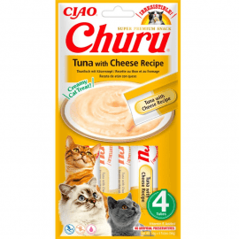 Inaba Cat Churu Tuna and Cheese ласощі для котів вершковий мус ТУНЕЦЬ та СИР