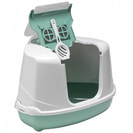 Moderna ФЛИП КЭТ УГЛОВОЙ закрытый туалет для котов, светло-зеленый