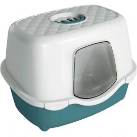 Stefanplast (Стефанпласт) Tres Chic Indoor закритий туалет з фільтром для котів, білий/смарагдовий