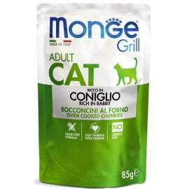 Monge Cat Grill Adult Rabbit влажный корм для кошек КРОЛИК, пауч
