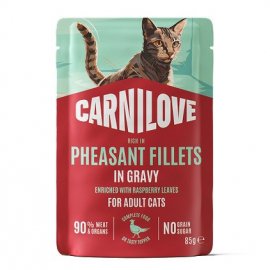 Carnilove Gravy Pheasant with Raspberry Leaves влажный корм для кошек, филе в соусе ФАЗАН и ЛИСТЬЯ МАЛИНЫ