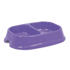 Природа Модерн подвійна пластикова миска для собак і котів, світло-фіолетова