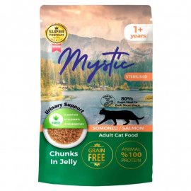 Mystic Cat Sterilized Salmon Jelly вологий корм для котів, шматочки в желе ЛОСОСЬ