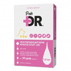 Dr.Pets (Доктор Петс) Спот-он краплі від бліх, кліщів та гельмінтів для котів