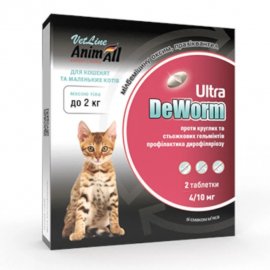 AnimAll VetLine DeWorm Ultra таблетки от глистов для котов и котят