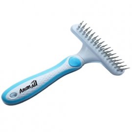 AnimAll Гребінець-граблі дворядний для собак та кішок, блакитний