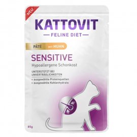 Kattovit Veterinary Sensitive Chicken Pate влажный лечебный корм для кошек с пищевой непереносимостью КУРИЦА, паштет