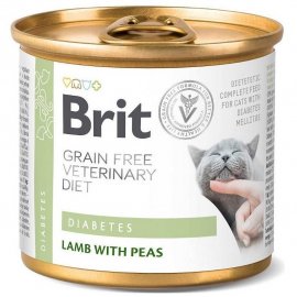 Brit Veterinary Diets Cat Grain Free Diabetes Lamb & Peas консервы для кошек с сахарным диабетом ЯГНЕНОК И ГОРОШЕК