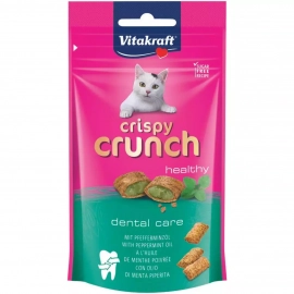 Vitakraft (Витакрафт) Crispy Crunch Dental Care лакомство для кошек, подушечки для зубов с мятой